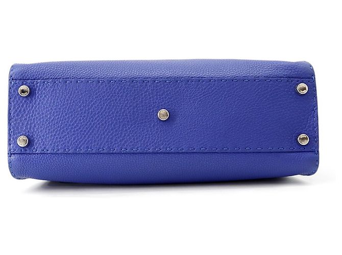 Fendi Peekaboo Selleria Regular Lederhandtasche Blau - Ansicht 3