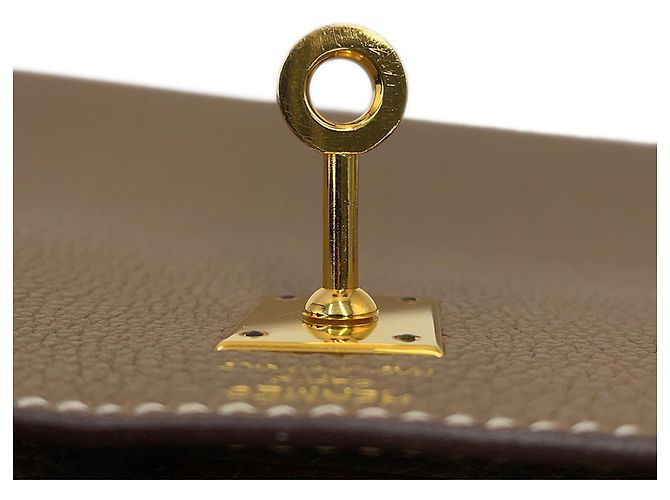 Hermès Borsa Hermes Kelly 25 in Etoupe Gray Taupe - vista 13