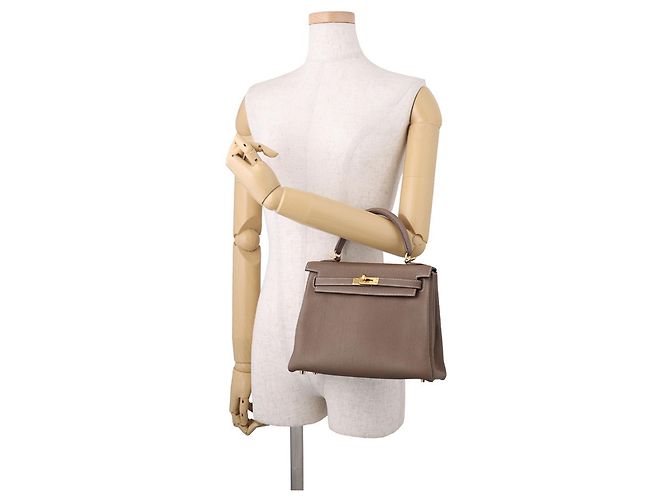 Hermès Borsa Hermes Kelly 25 in Etoupe Gray Taupe - vista 4