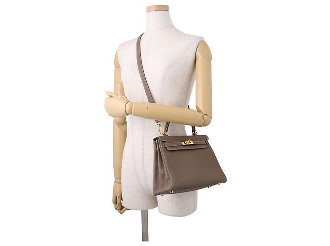 Hermès Borsa Hermes Kelly 25 in Etoupe Gray Taupe - vista 5