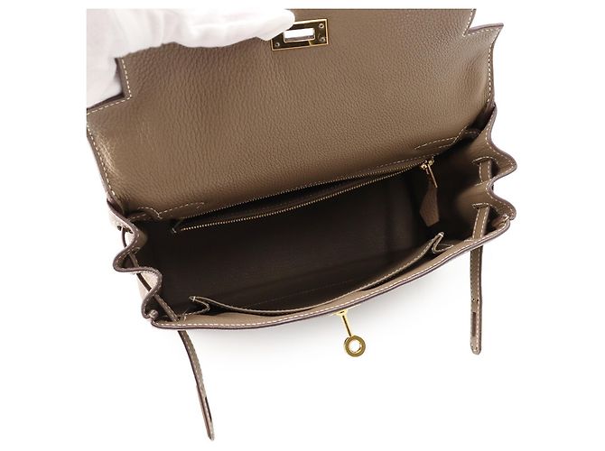 Hermès Borsa Hermes Kelly 25 in Etoupe Gray Taupe - vista 6