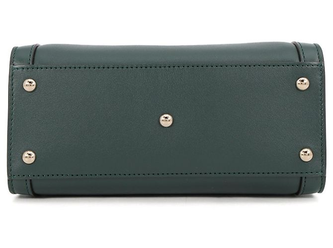 Borsa a mano piccola in pelle Gucci Diana Bamboo Verde - vista 3