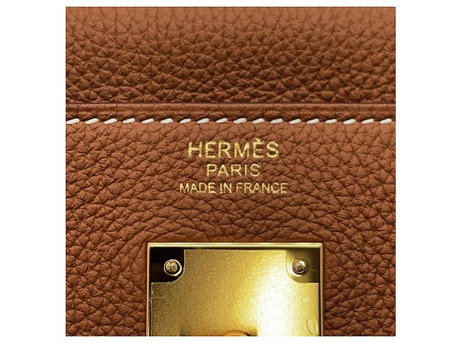 Hermès Borsa Hermes Kelly 32 in pelle Togo Gold - vista 14