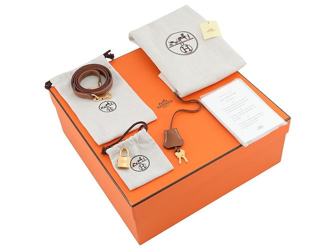 Hermès Borsa Hermes Kelly 32 in pelle Togo Gold - vista 15