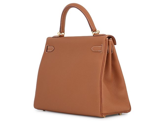Hermès Borsa Hermes Kelly 32 in pelle Togo Gold - vista 2