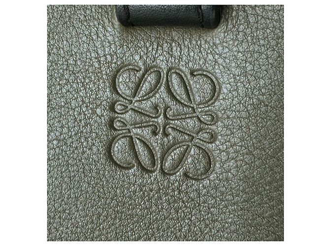 Borsa a tracolla in pelle Loewe Hammock Nero Bianco Cachi - vista 11
