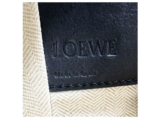 Borsa a tracolla in pelle Loewe Hammock Nero Bianco Cachi - vista 12