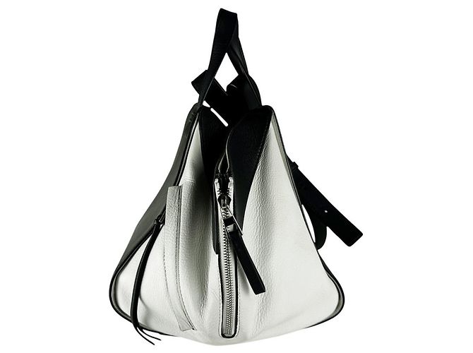 Borsa a tracolla in pelle Loewe Hammock Nero Bianco Cachi - vista 2