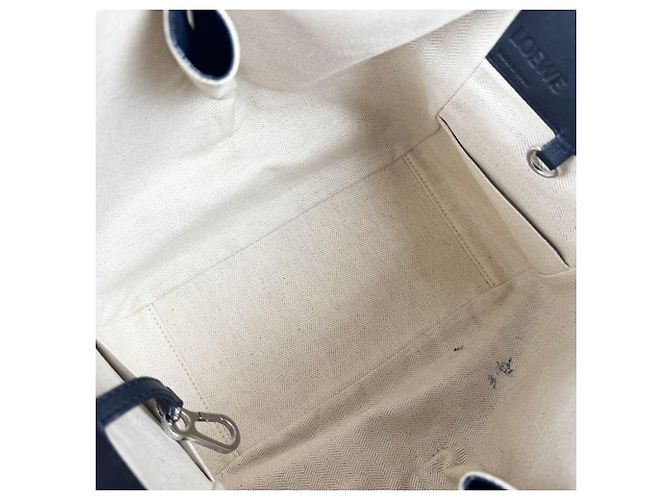 Borsa a tracolla in pelle Loewe Hammock Nero Bianco Cachi - vista 5