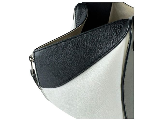 Borsa a tracolla in pelle Loewe Hammock Nero Bianco Cachi - vista 7