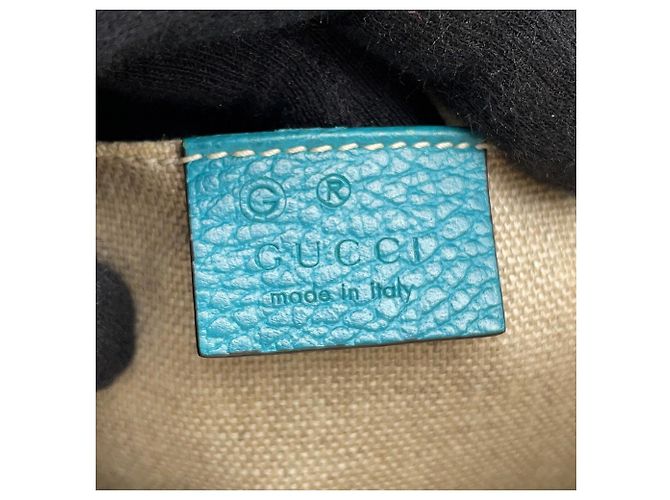Borsa a mano in pelle Gucci Interlocking G 449661 Turchese - vista 17
