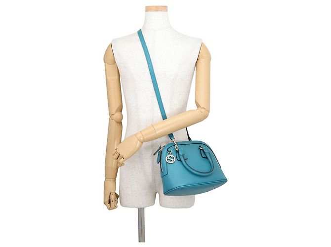 Borsa a mano in pelle Gucci Interlocking G 449661 Turchese - vista 5