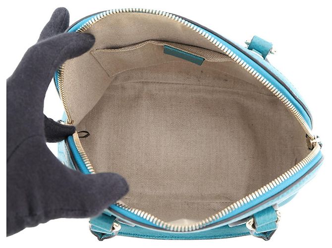 Borsa a mano in pelle Gucci Interlocking G 449661 Turchese - vista 6