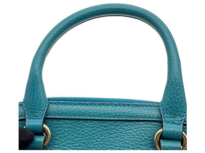 Borsa a mano in pelle Gucci Interlocking G 449661 Turchese - vista 9