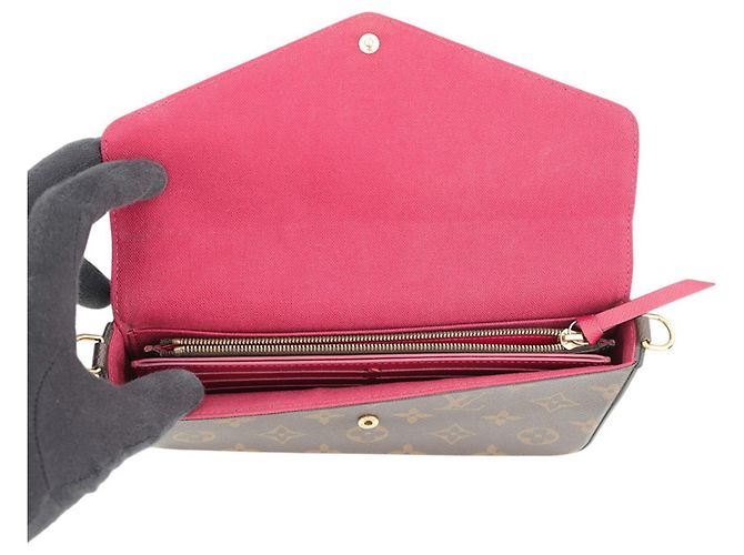 Pochette Louis Vuitton Monogram Felicie in Fuchsia Fuschia - vista 5