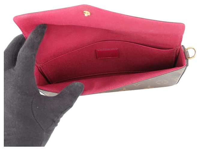 Pochette Louis Vuitton Monogram Felicie in Fuchsia Fuschia - vista 6