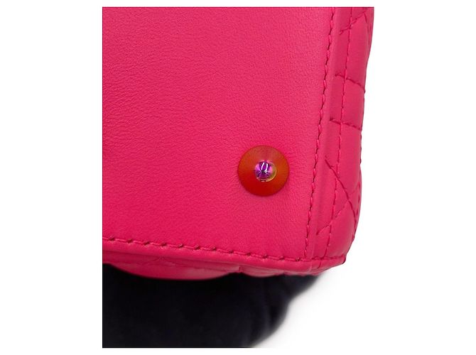 Borsa Christian Dior Lady Cannage Small in pelle di agnello Rosa - vista 12