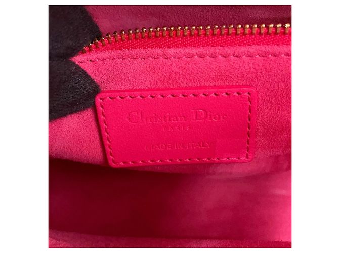 Borsa Christian Dior Lady Cannage Small in pelle di agnello Rosa - vista 16
