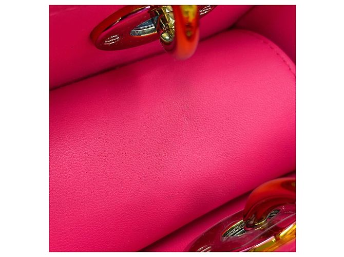 Borsa Christian Dior Lady Cannage Small in pelle di agnello Rosa - vista 9