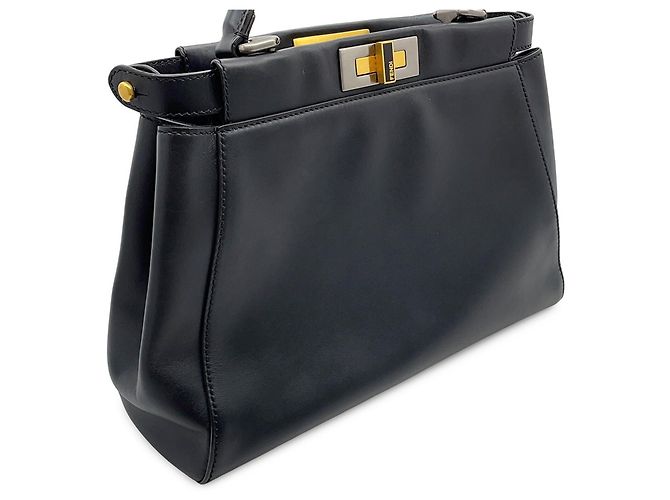 Fendi Peekaboo Regular Lederhandtasche Schwarz - Ansicht 12