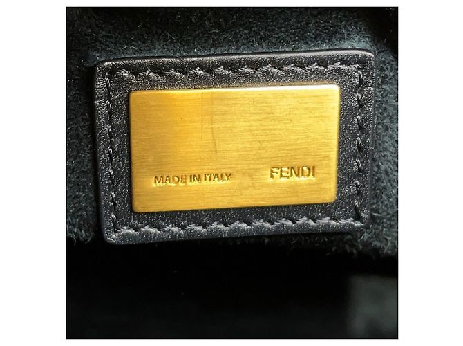 Fendi Peekaboo Regular Lederhandtasche Schwarz - Ansicht 16
