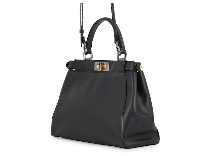 Fendi Peekaboo Regular Lederhandtasche Schwarz - Ansicht 2