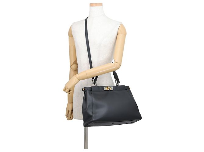 Fendi Peekaboo Regular Lederhandtasche Schwarz - Ansicht 5