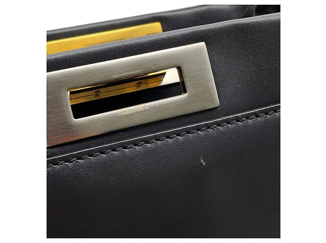 Fendi Peekaboo Regular Lederhandtasche Schwarz - Ansicht 6