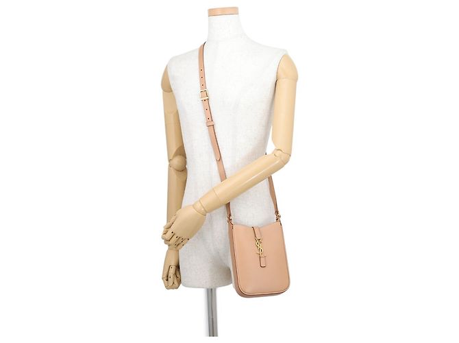 Borsa a tracolla mini verticale in pelle di vitello Yves Saint Laurent Beige - vista 4