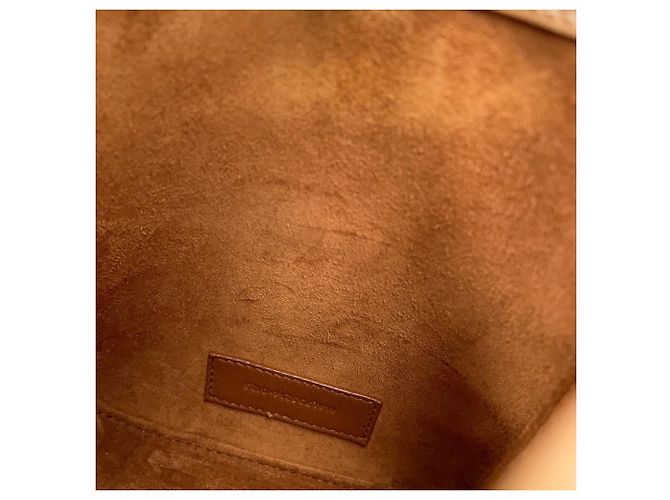 Borsa a tracolla mini verticale in pelle di vitello Yves Saint Laurent Beige - vista 9
