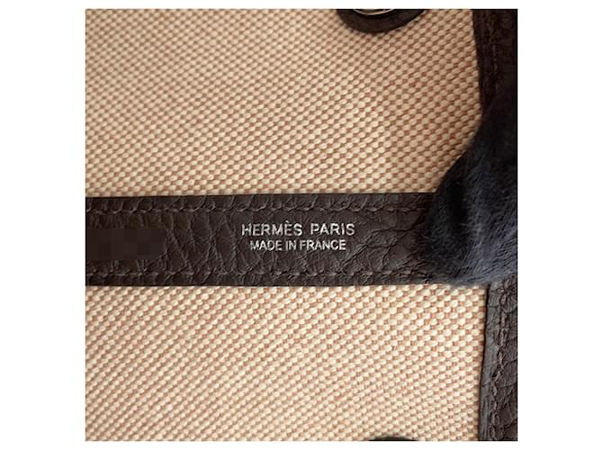 Hermès Hermes Garden PM Tote Bag Beige Cream Caramel Damier ebene - view 12