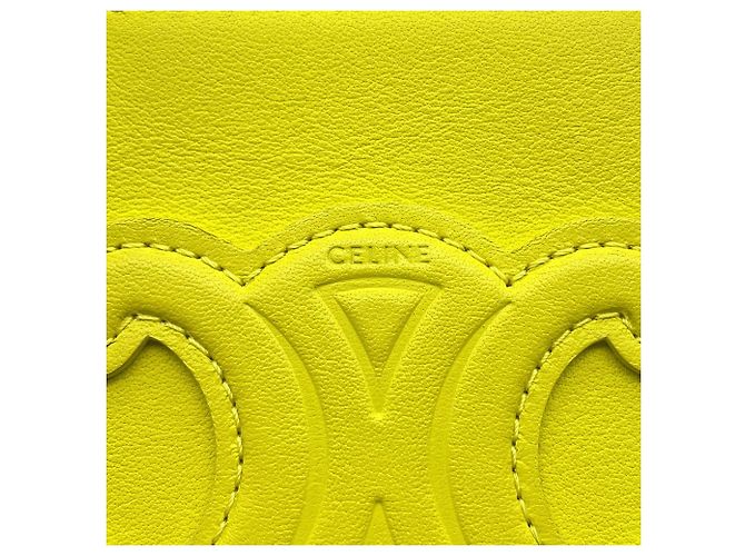Céline Borsa a tracolla Celine Small Triomphe in pelle box Giallo - vista 13
