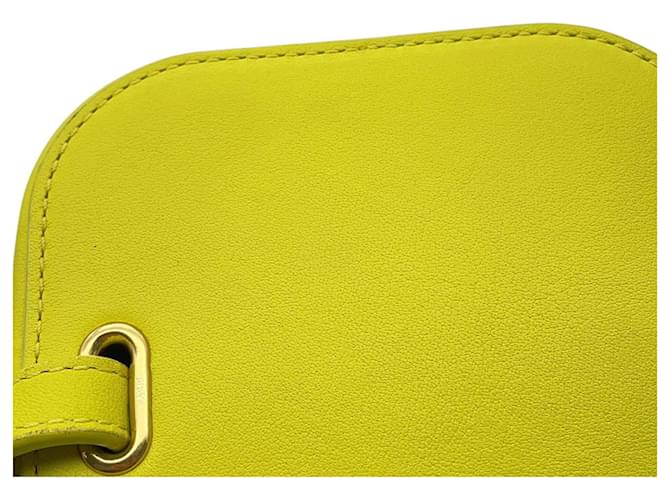 Céline Borsa a tracolla Celine Small Triomphe in pelle box Giallo - vista 7