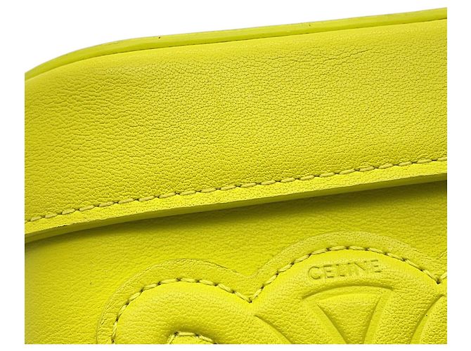 Céline Borsa a tracolla Celine Small Triomphe in pelle box Giallo - vista 8