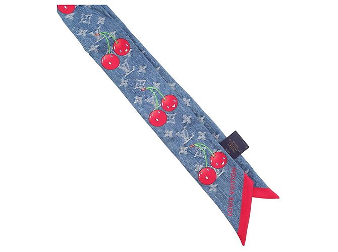 Sciarpa Bandeau in seta Louis Vuitton Rosso Blu - vista 4