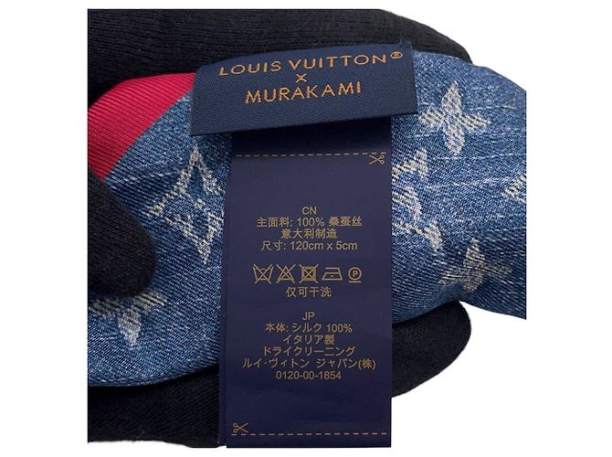 Sciarpa Bandeau in seta Louis Vuitton Rosso Blu - vista 6