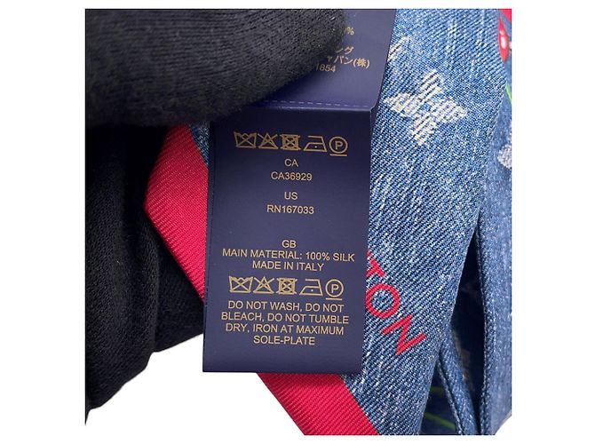 Sciarpa Bandeau in seta Louis Vuitton Rosso Blu - vista 7