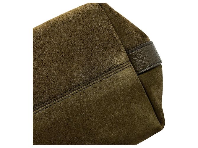 Borsa Tote Media Gucci Ophidia in Suede Cachi - vista 7