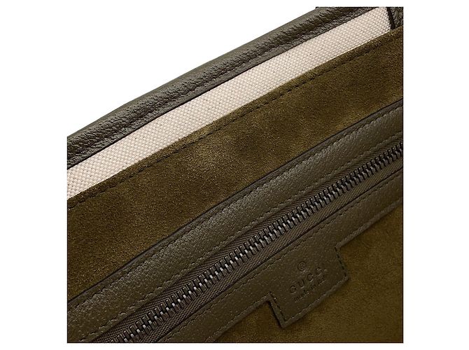 Borsa Tote Media Gucci Ophidia in Suede Cachi - vista 9