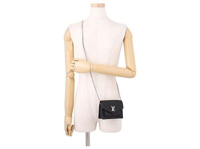Borsa a tracolla con catena Louis Vuitton Pochette MyLockme Nero - vista 4