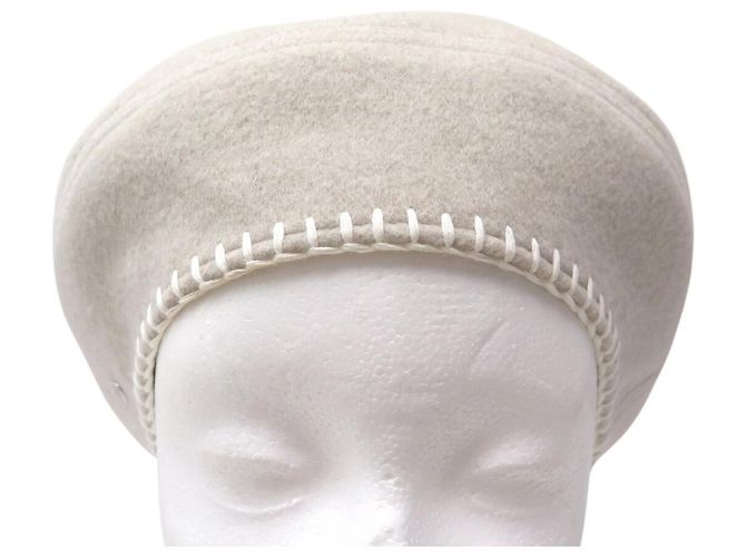 Hermès NUOVO CAPPELLO HERMES BERET SAINT HONORE POINT AVALON LANA CASHMERE T58 Beige - vista 2