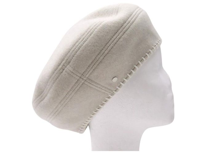 Hermès NUOVO CAPPELLO HERMES BERET SAINT HONORE POINT AVALON LANA CASHMERE T58 Beige - vista 5