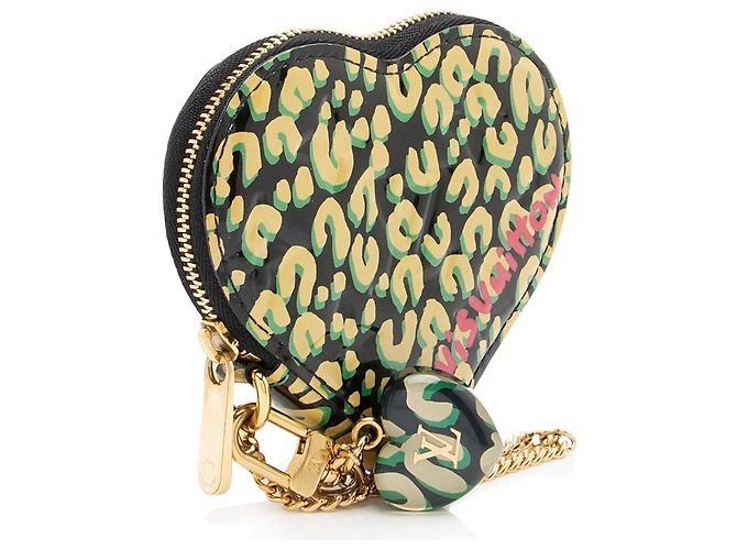 Louis Vuitton Limited Edition Stephen Sprouse Monogram Vernis Leopard Heart Coin Case Negro - vista 2