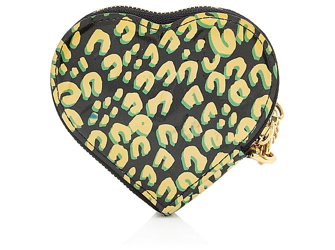 Louis Vuitton Limited Edition Stephen Sprouse Monogram Vernis Leopard Heart Coin Case Negro - vista 3