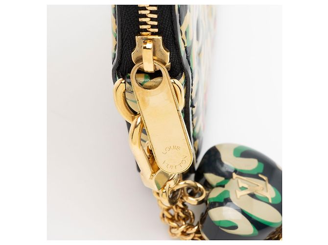 Louis Vuitton Limited Edition Stephen Sprouse Monogram Vernis Leopard Heart Coin Case Negro - vista 7