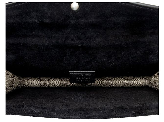 Borsa a tracolla Dionysus Medium E/W in GG Supreme e cristalli Gucci Marrone Beige - vista 7