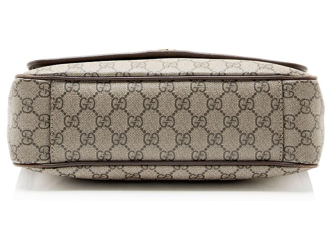 Gucci GG Supreme Ophidia Medium Flap Messenger Marrone Beige - vista 4