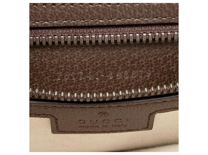 Gucci GG Supreme Ophidia Medium Flap Messenger Marrone Beige - vista 6