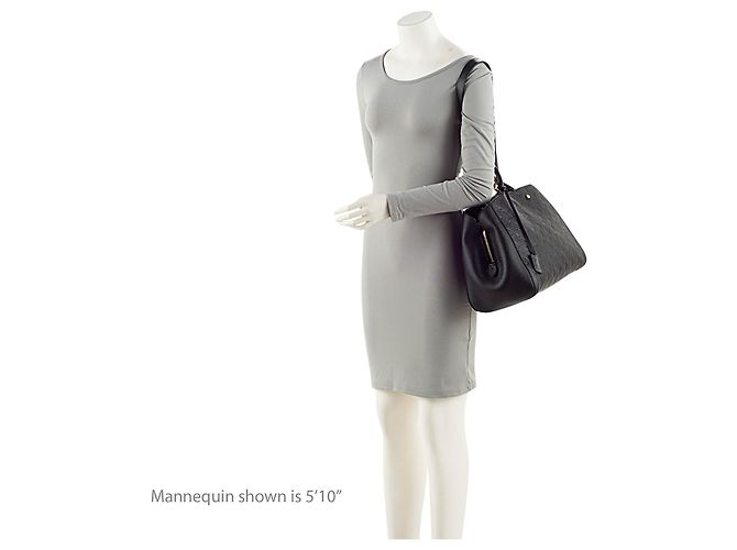 Borsa Satchel Louis Vuitton Monogram Empreinte Montaigne GM Nero - vista 5