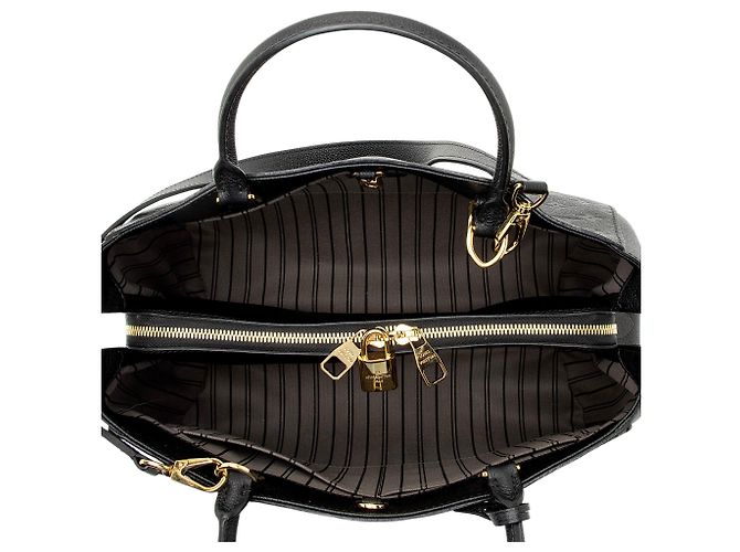 Borsa Satchel Louis Vuitton Monogram Empreinte Montaigne GM Nero - vista 7